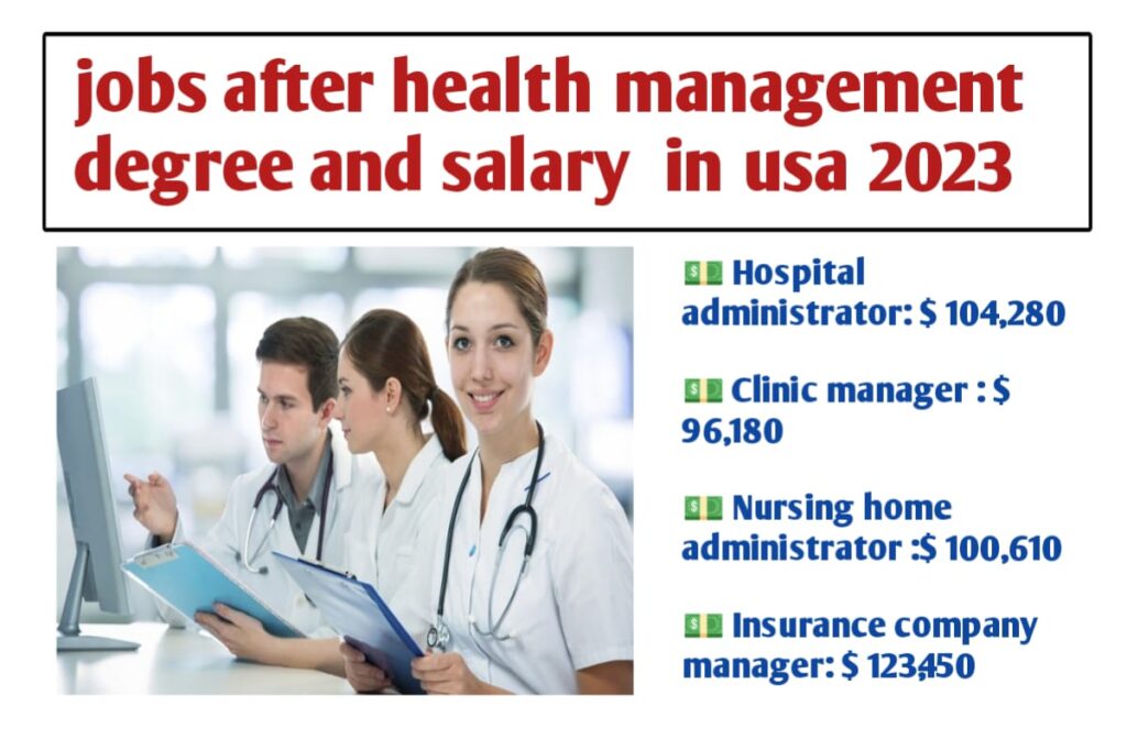 jobs after health management degree and salary